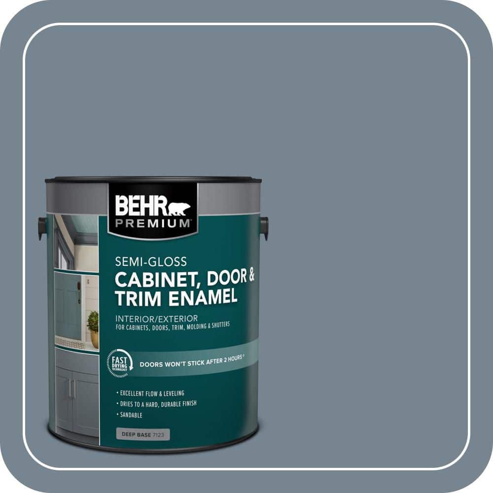 BEHR PREMIUM 1 gal. #PPU14-05 Forever Denim Semi-Gloss Enamel Interior/Exterior Cabinet, Door & Trim Paint