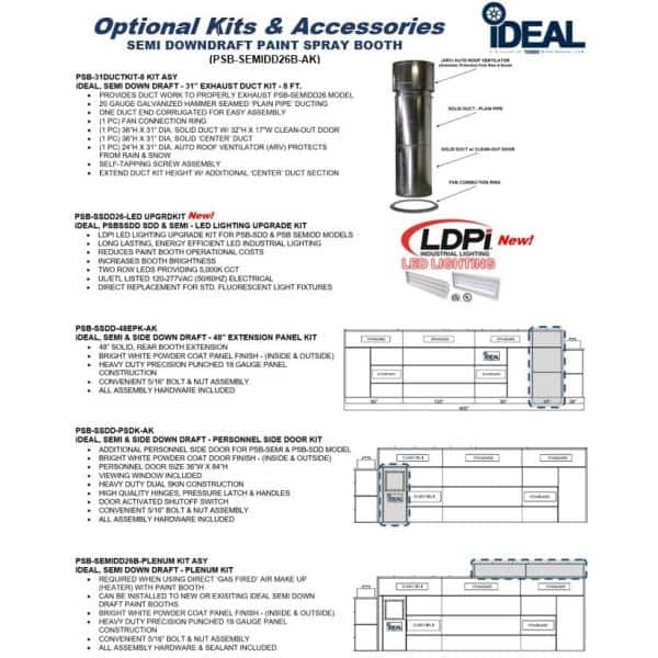 IDEAL 26 ft. L x 14 ft. W x 9 ft. H Semi Down Draft Non-Pressurized Paint Booth (3)