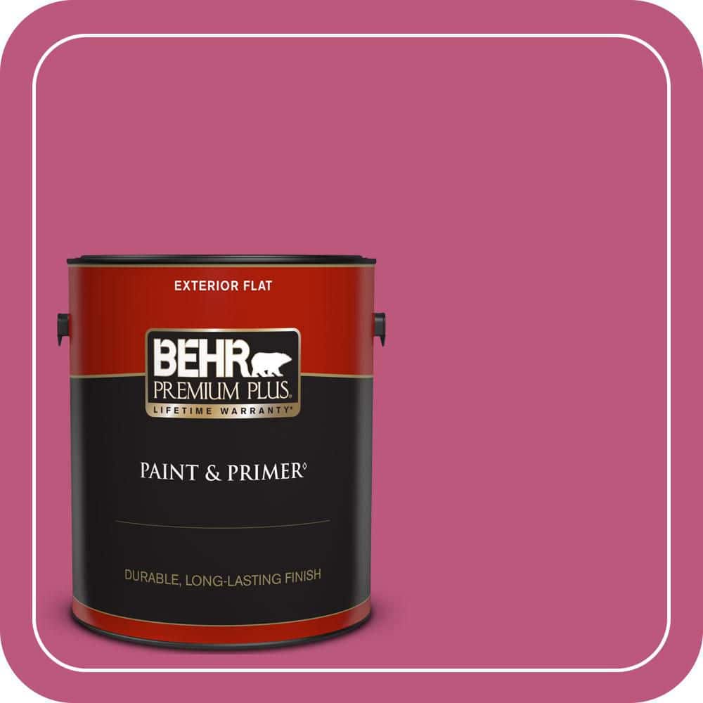 BEHR PREMIUM PLUS 1 gal. #S-G-100 Tutti Frutti Flat Exterior Paint & Primer