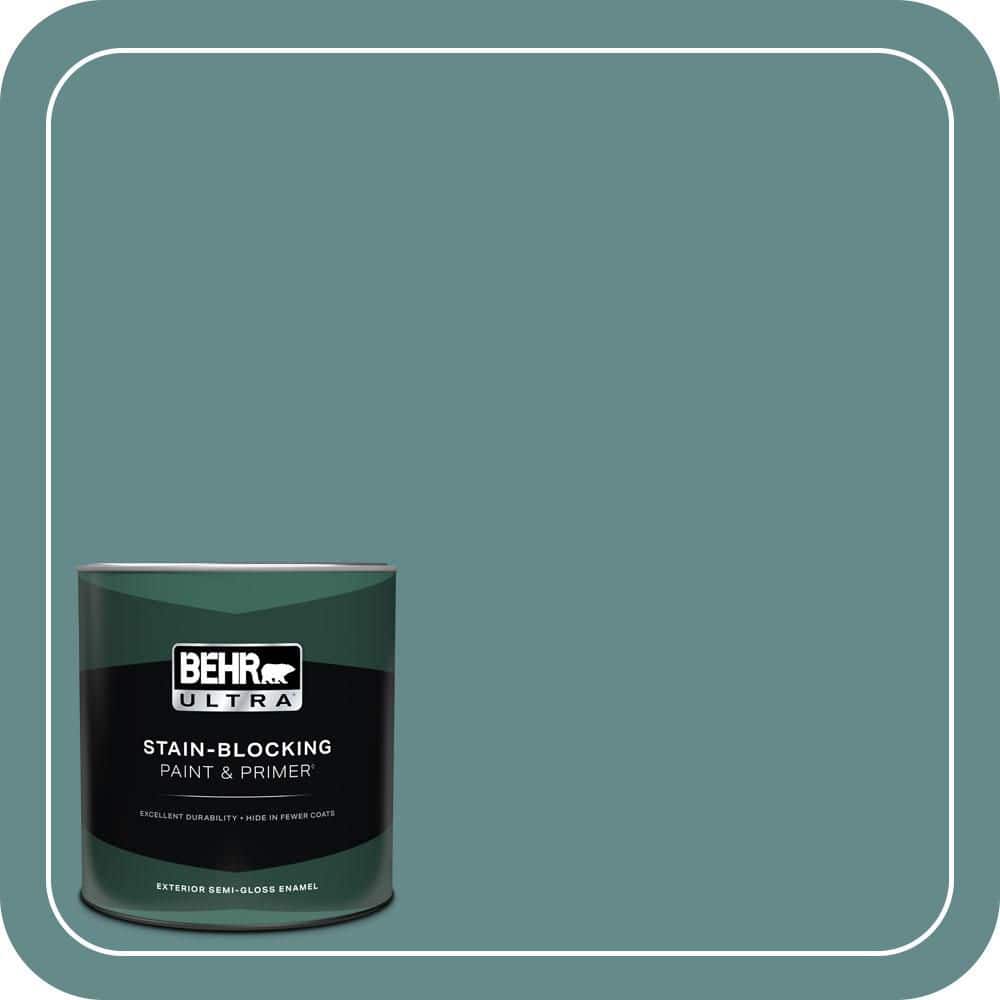 BEHR ULTRA 1 qt. #S440-5 Tasmanian Sea Semi-Gloss Enamel Exterior Paint & Primer
