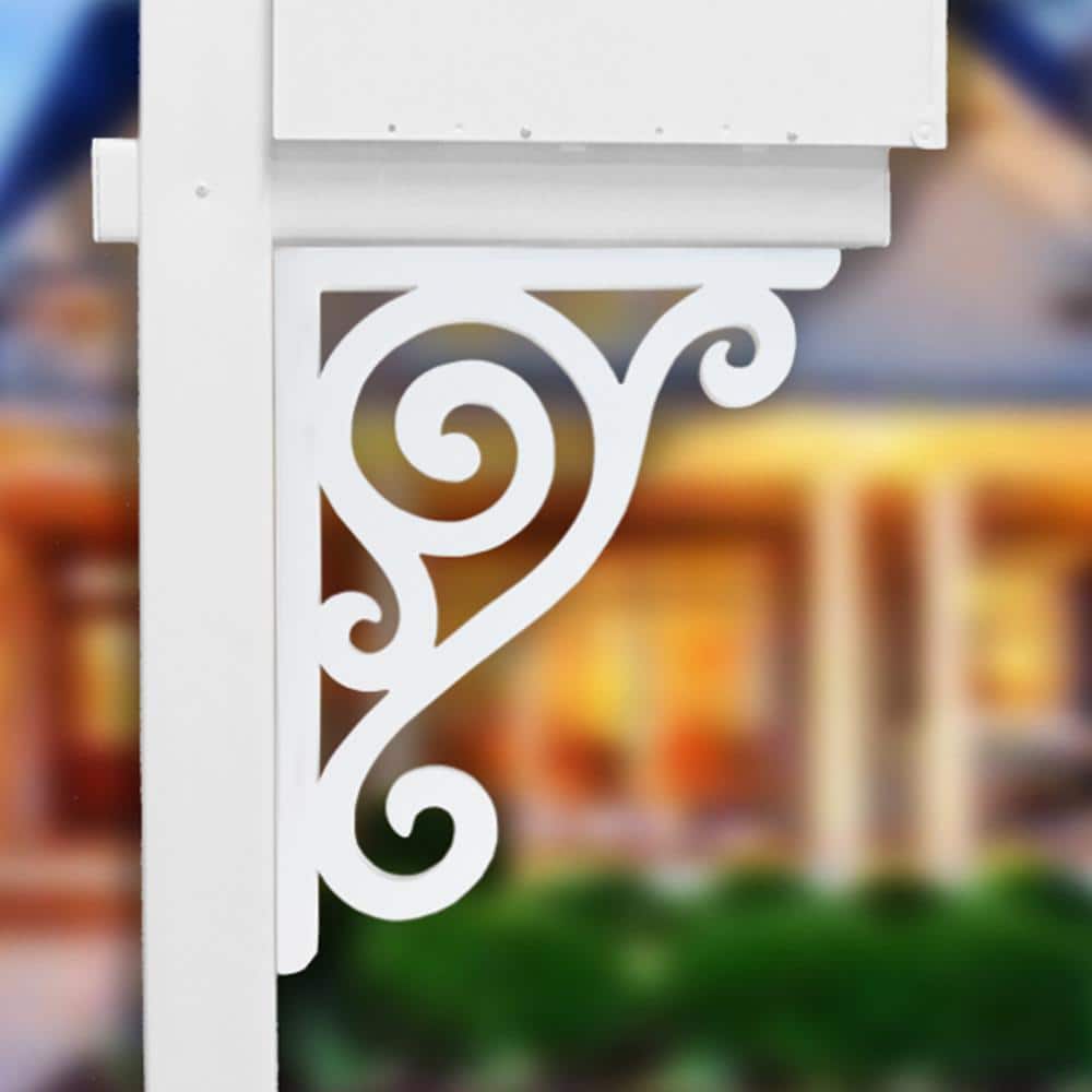 Nature Brackets Decorative 16 in. Paintable PVC Scroll Mailbox or Porch Bracket (2)