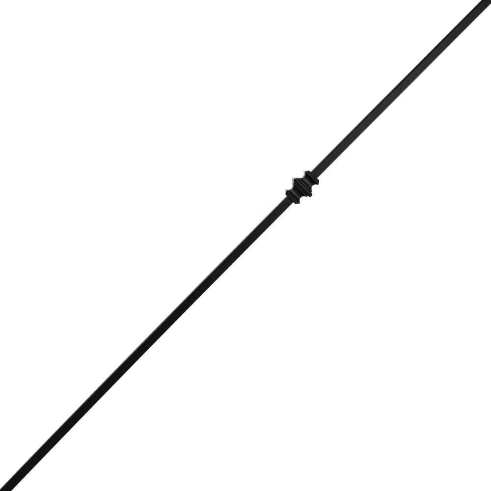 NUVO IRON 44 in. H x 1/2 in. W Black Steel Long Hollow Interior Stair Railing Square Baluster with Single Collar (12-Pack) (3)
