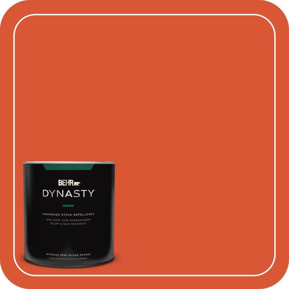 BEHR DYNASTY 1 qt. #P190-7 Inferno Semi-Gloss Enamel Interior Stain-Blocking Paint and Primer