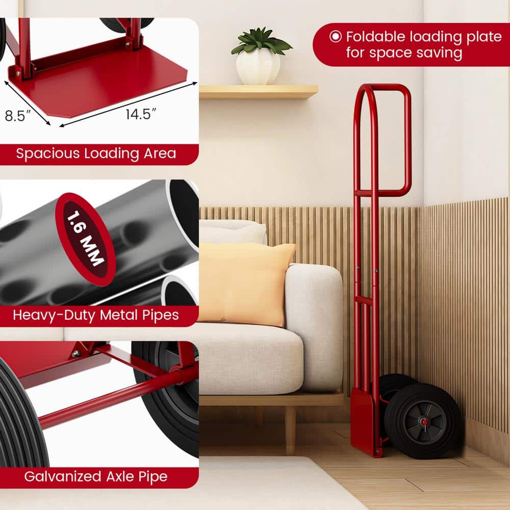 ANGELES HOME P-Handle Sack Hand Truck with 10 in. Wheels and Foldable Load Area (3)