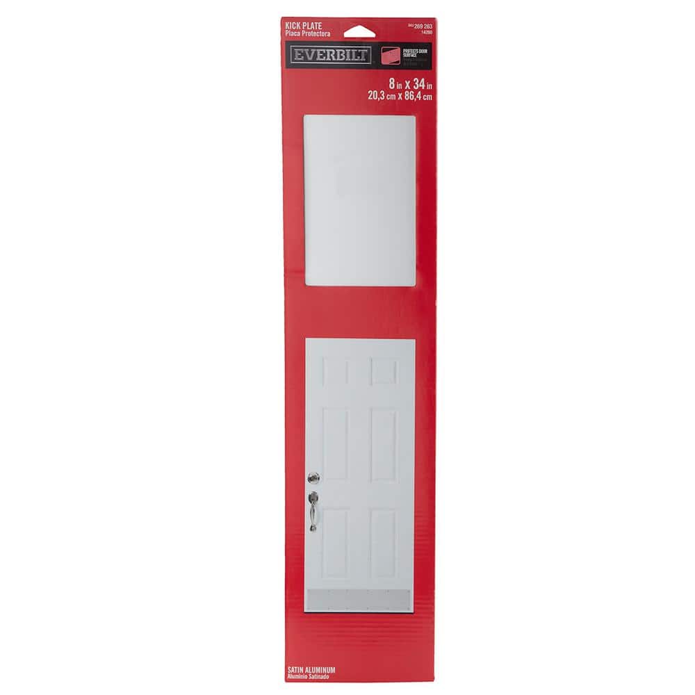 Everbilt 8 in. x 34 in. Satin Aluminum Kick Plate
