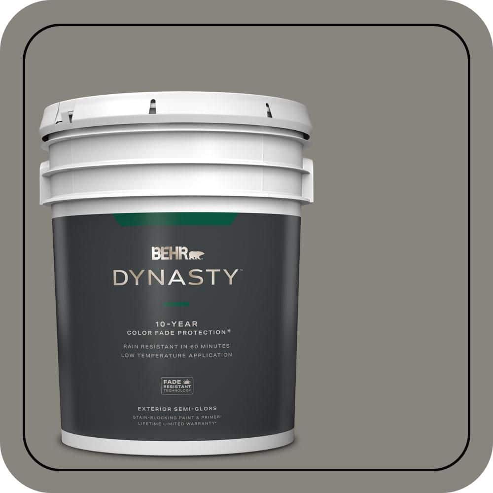 BEHR DYNASTY 5 gal. #PPU24-07 Barnwood Gray Semi-Gloss Enamel Exterior Stain-Blocking Paint & Primer