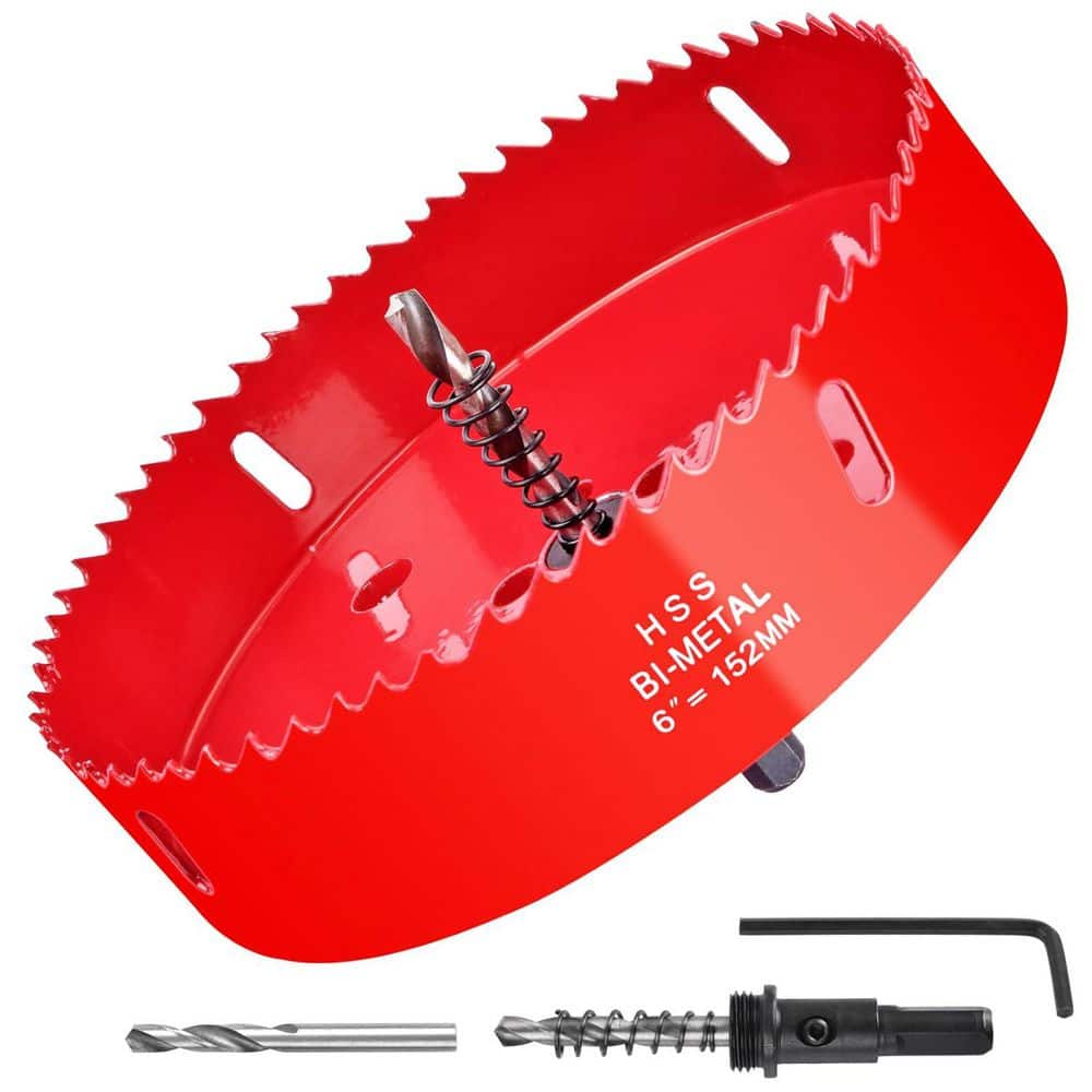 Unbranded 6 in. HSS Bi-Metal Hole Saw Cutter for Wood Plastic Drywall and Metal with Pilot Drill Bit