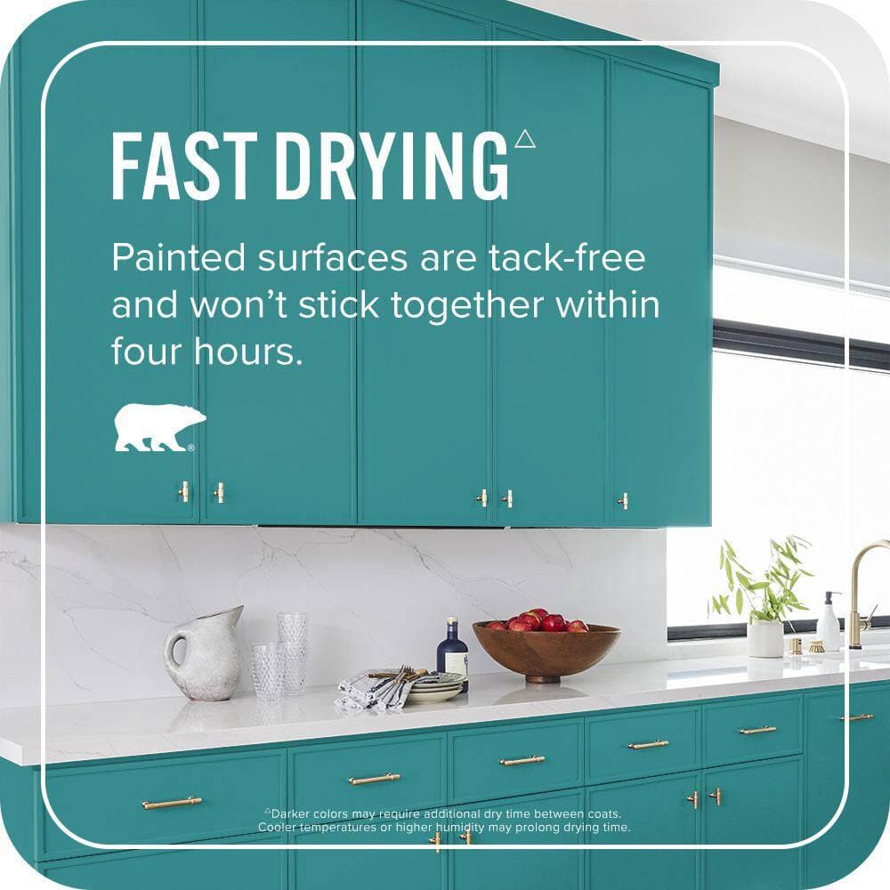 BEHR PREMIUM PLUS #M460-6 Thai Teal One-Coat Hide Enamel Interior Stain-Blocking Paint and Primer (3)