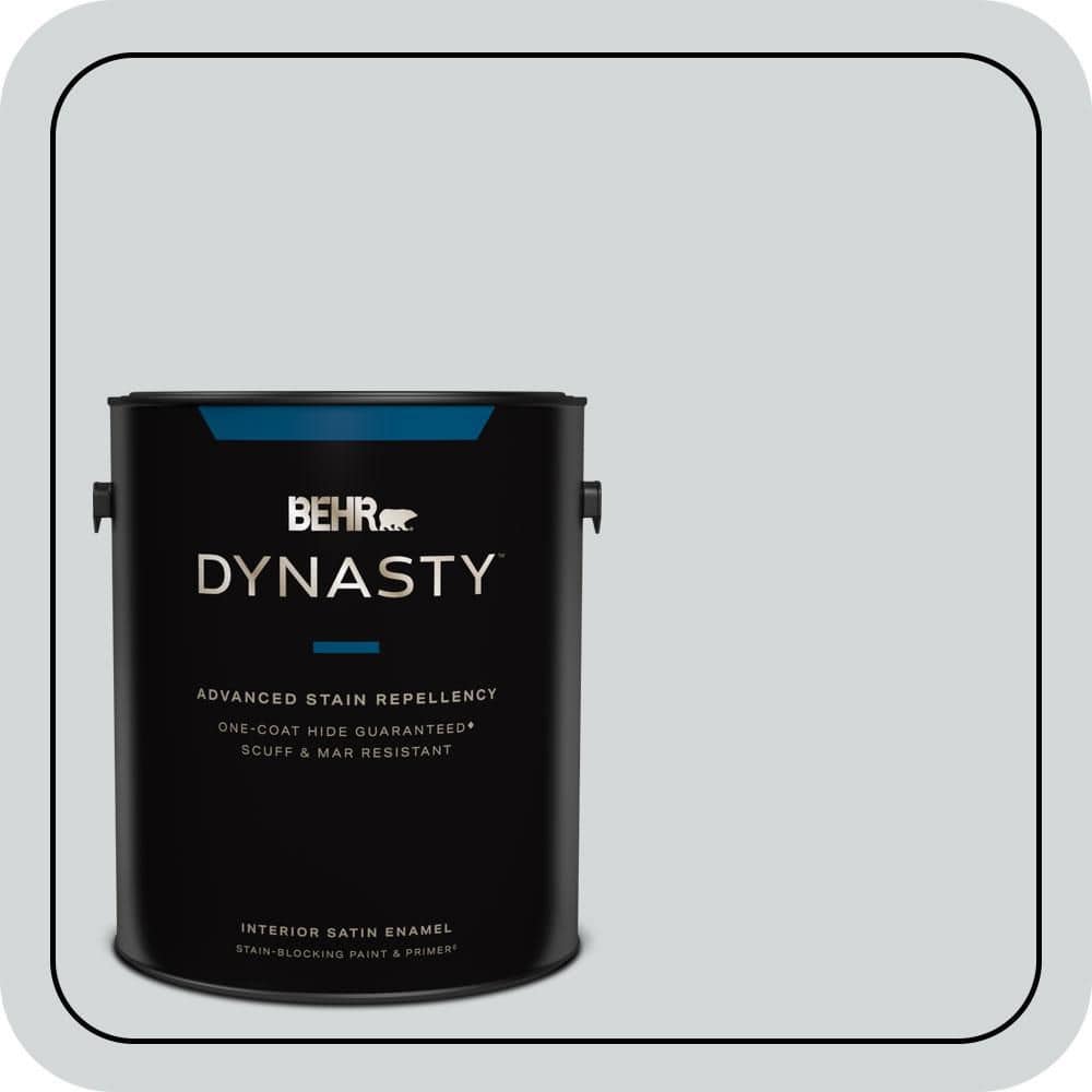 BEHR DYNASTY 1 gal. #PPU26-12 Solemn Silence Satin Enamel Interior Stain-Blocking Paint and Primer