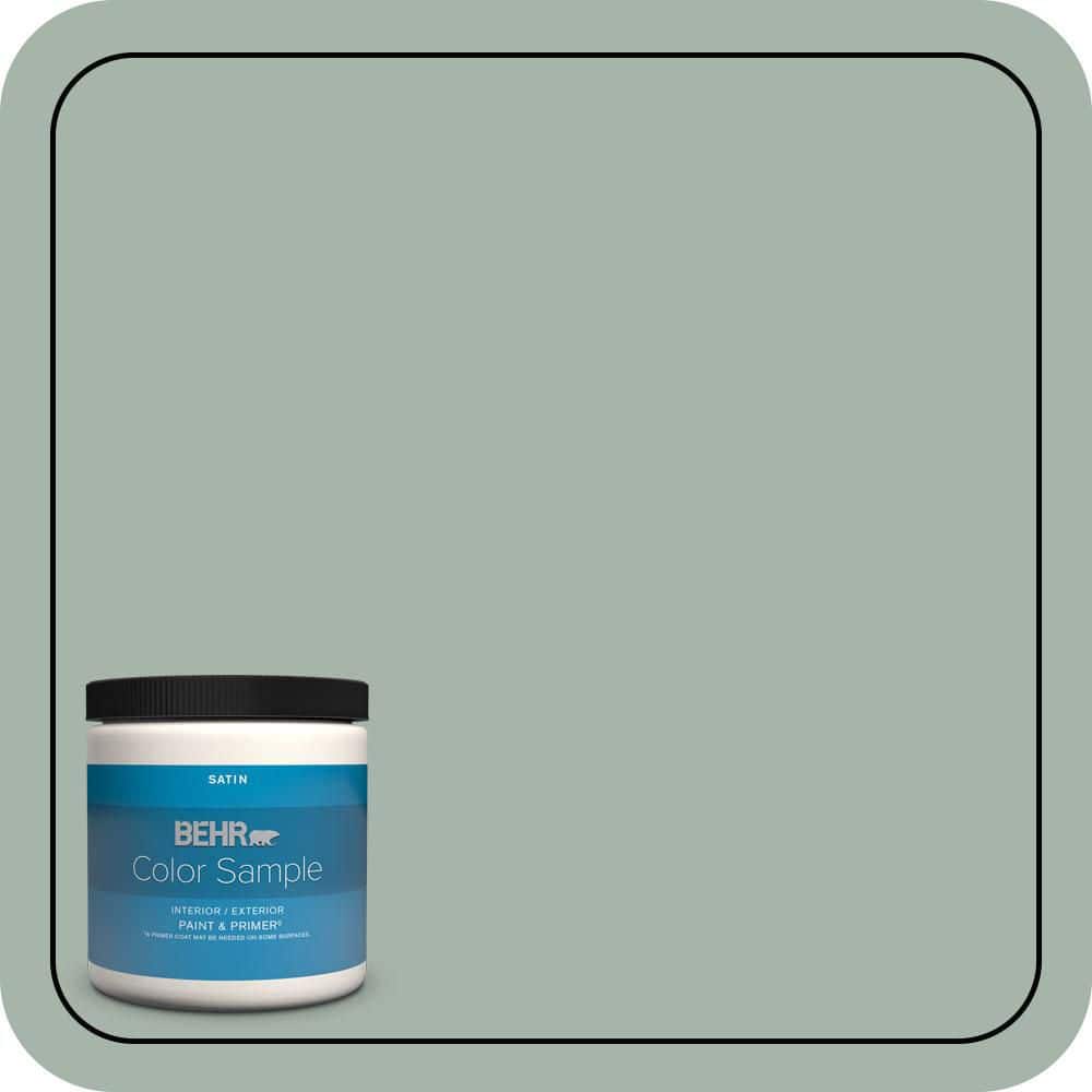 BEHR PREMIUM PLUS 8 oz. #PMD-100 Aquatone Satin Enamel Interior/Exterior Paint & Primer Color Sample