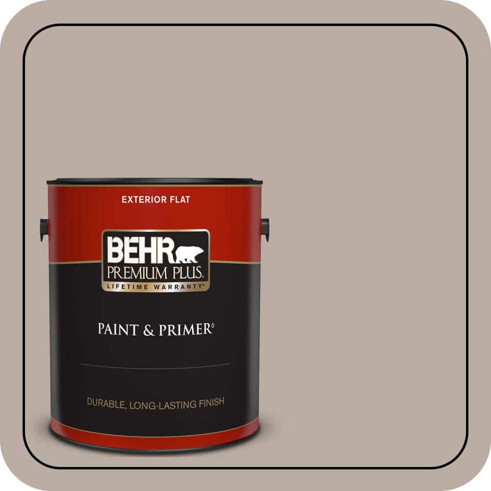 BEHR PREMIUM PLUS 1 gal. #N200-3 Nightingale Gray Flat Exterior Paint & Primer