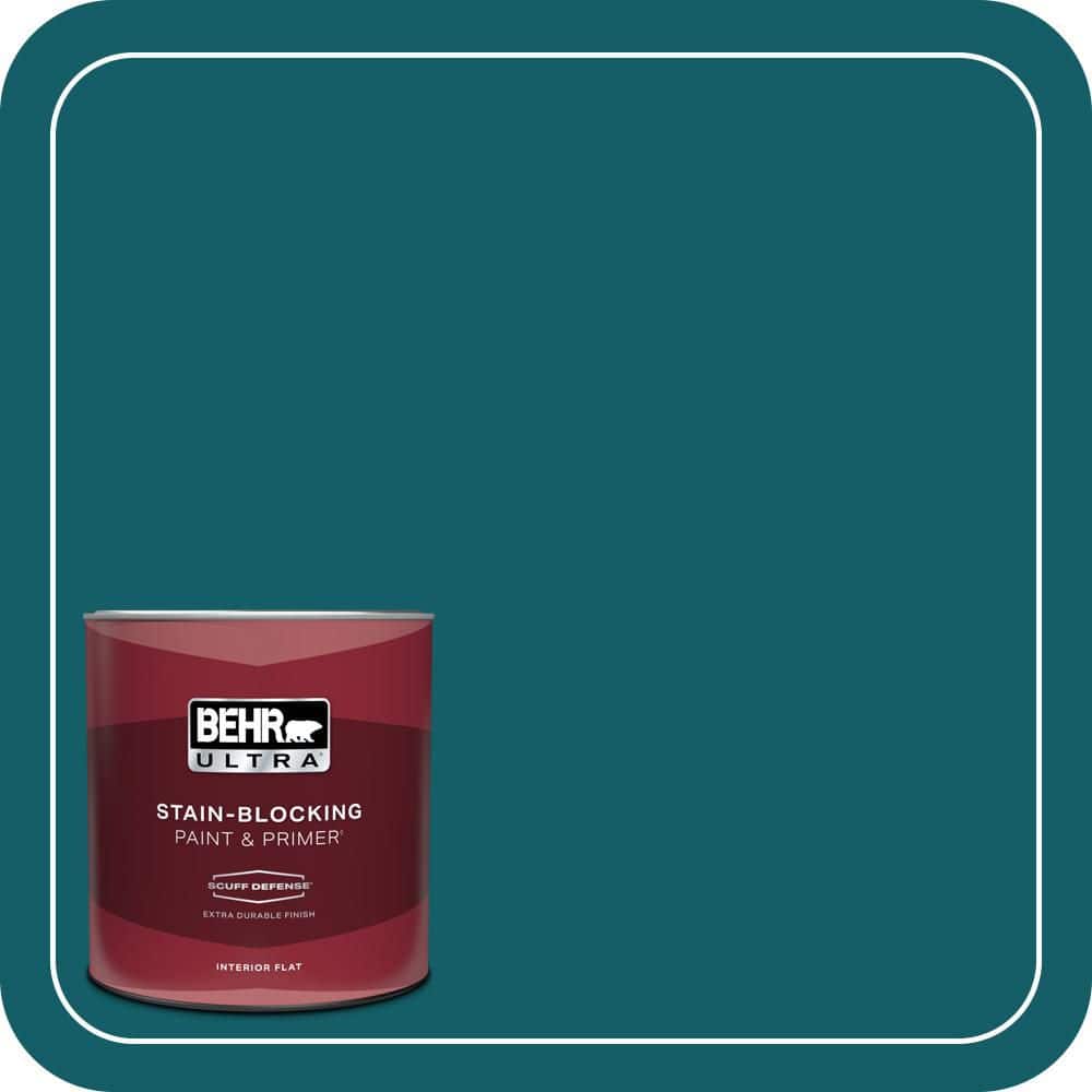 BEHR ULTRA 1 qt. #S-H-530 Tropical Skies Extra Durable Flat Interior Paint & Primer