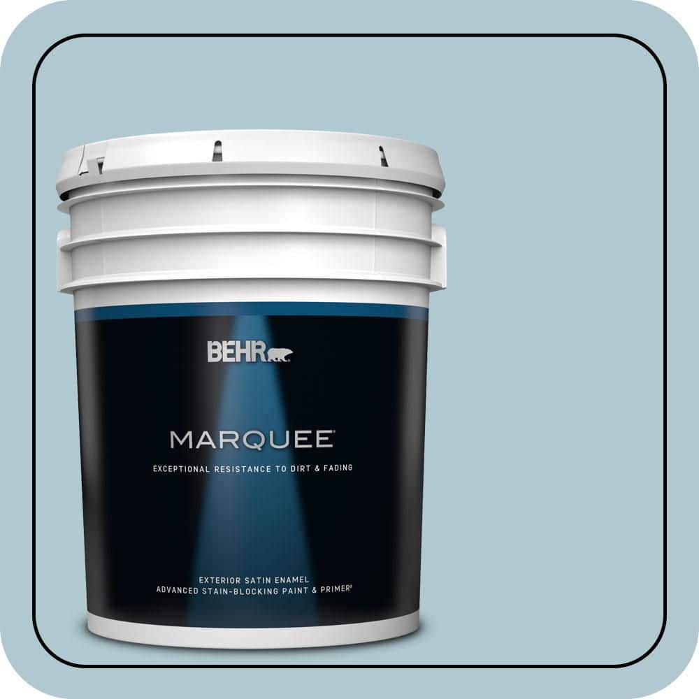 BEHR MARQUEE 5 gal. #S470-2 Gentle Sea Satin Enamel Exterior Paint & Primer