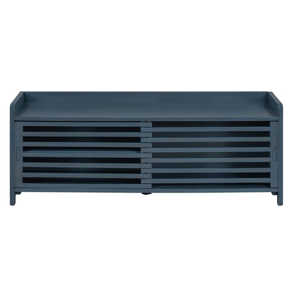 Unbranded 43.3 in. W x 15.4 in. D x 16.5 in. H Navy Blue Linen Cabinet (3)