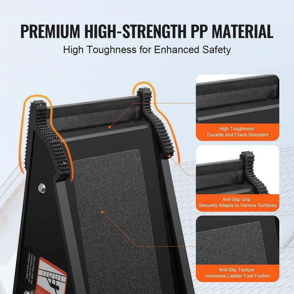 Helhom PP Ladder Leveler, Pitch Hopper, Stair Ladder Stabilizer with Storage, Stable Platform for All Surfaces (3)