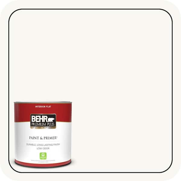 BEHR PREMIUM PLUS 1 qt. #PPU18-06 Ultra Pure White Flat Low Odor Interior Paint & Primer (2)