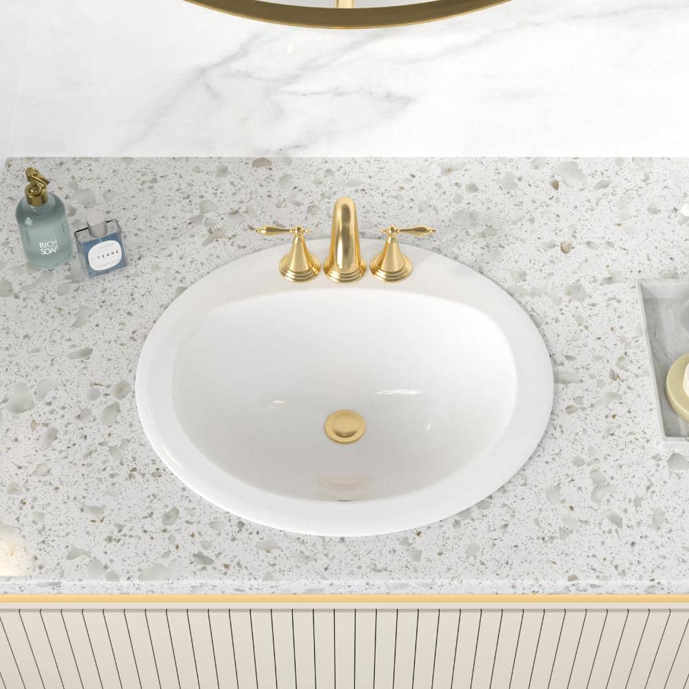 Sarlai 20 in. Oval Undermount Bathroom Sink in White Ceramic with 3 Faucet Hole (2)