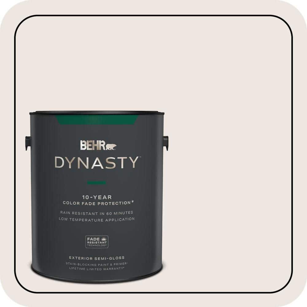 BEHR DYNASTY 1 gal. #PR-W12 Timid White Semi-Gloss Exterior Stain-Blocking Paint & Primer