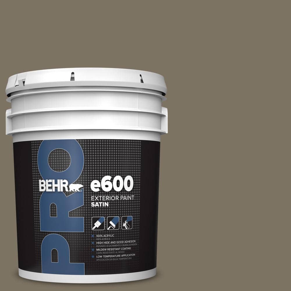 BEHR PRO 5 Gal. #N320-6A Ash Brown Satin Exterior Paint