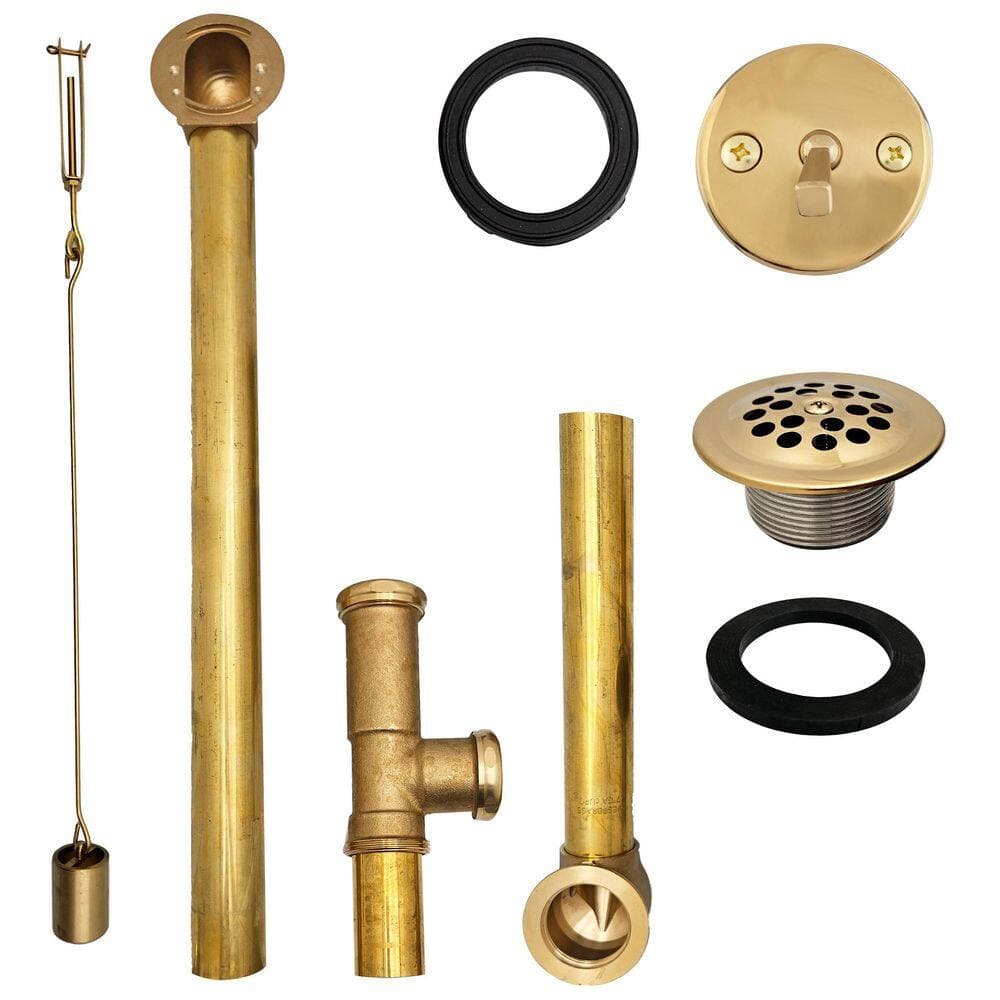 Westbrass 22 in. Brass Trip Lever Bath Waste Drain (2)