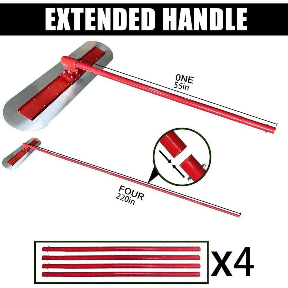 KIWDZFU 47 x 11.8 Concrete Finishing Bull Float with Stainless Steel Board Kit and Adjustable Aluminum Handle (3)