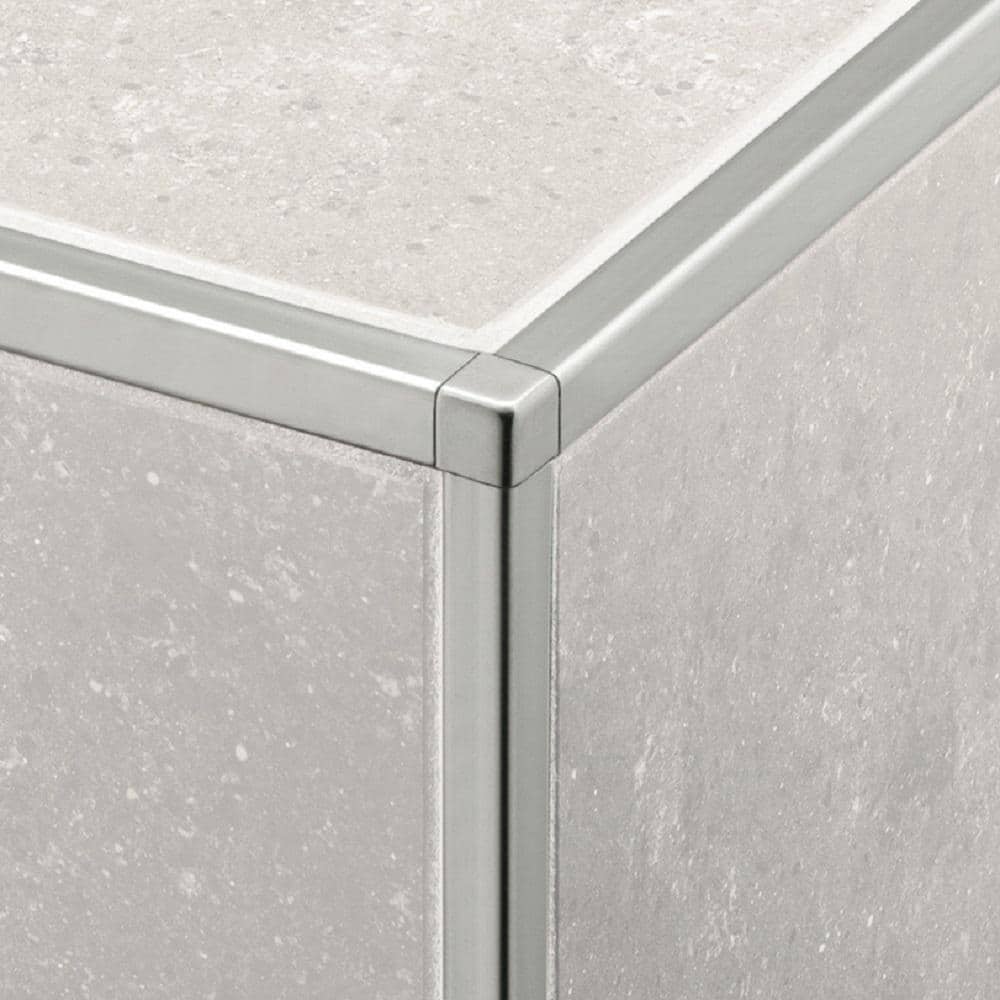 Schluter Quadec Satin Nickel Anodized Aluminum 1/2 in. x 8 ft. 2-1/2 in. Metal Square Edge Tile Edging Trim (4)