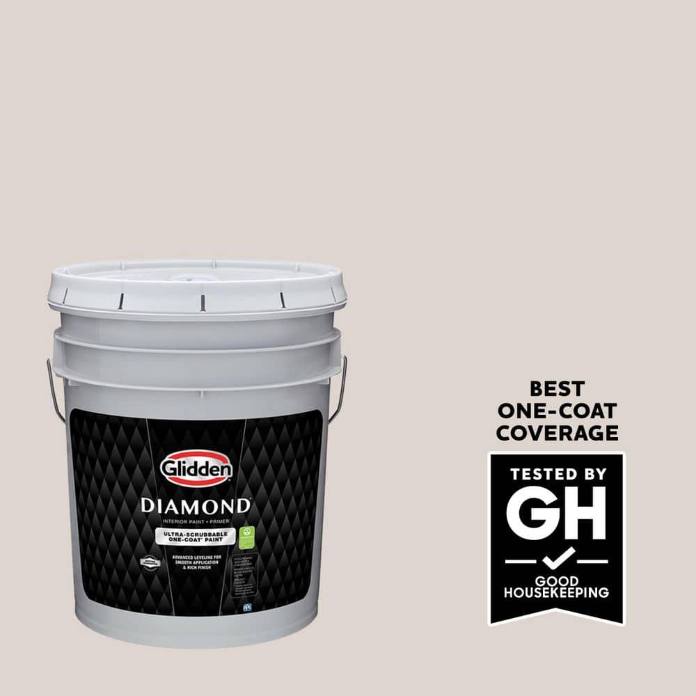 Glidden Diamond 5 gal. PPG1018-1 Steel Me Flat Interior Paint with Primer