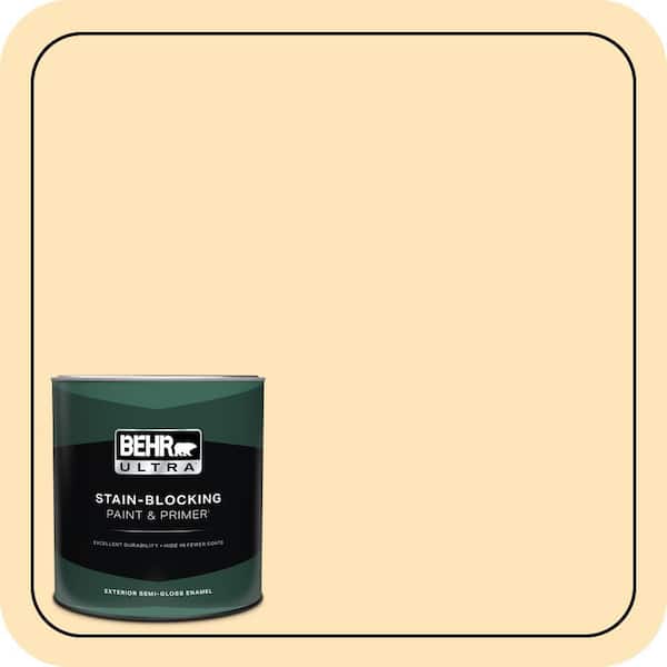 BEHR PREMIUM PLUS #300A-2 Whisper Yellow Exterior Stain-Blocking Paint & Primer (3)