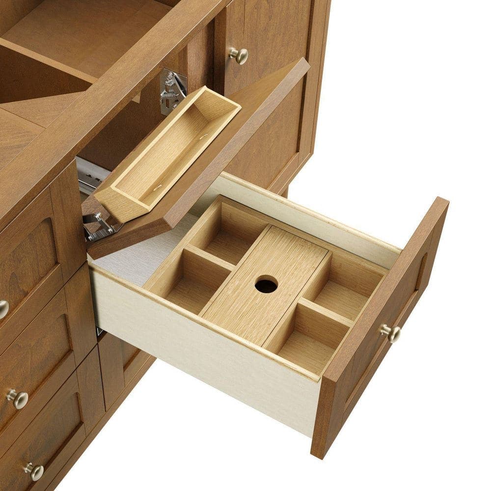 James Martin Vanities Laurent 59.9 in. W x 23.0 in. D x 33.0 in. H Double Bath Vanity Cabinet without Top in Honey Oak (2)