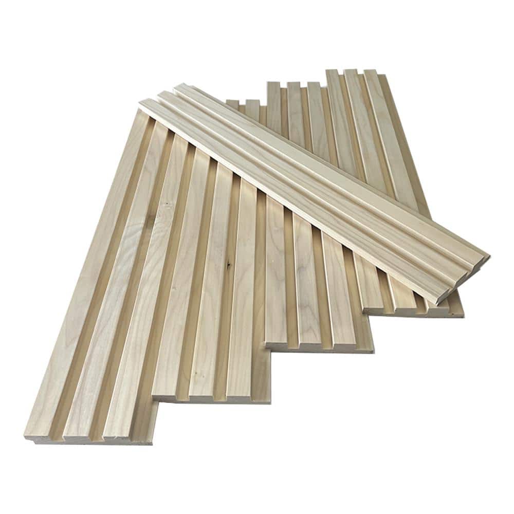 Swaner Hardwood 1 in. x 5 in. x 8 ft. Poplar Shiplap Slat Wall Hardwood Board (2-Pack) (2)