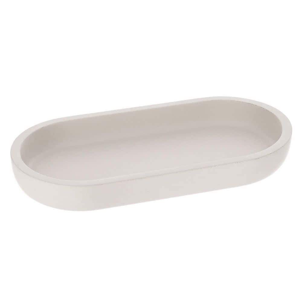 EVIDECO French home goods Japandi Free Standing Bathroom Tray Oval Beige (1)