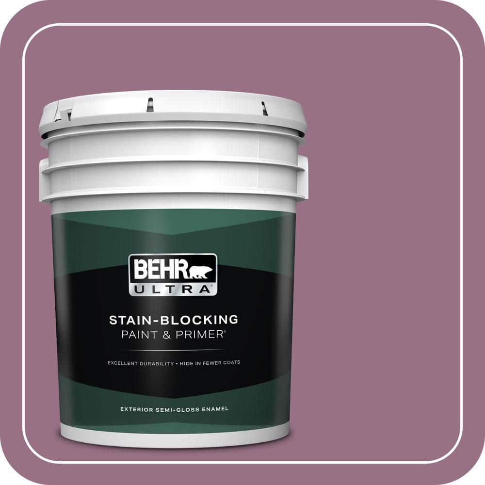 BEHR ULTRA 5 gal. #690D-6 Meadow Flower Semi-Gloss Enamel Exterior Paint & Primer