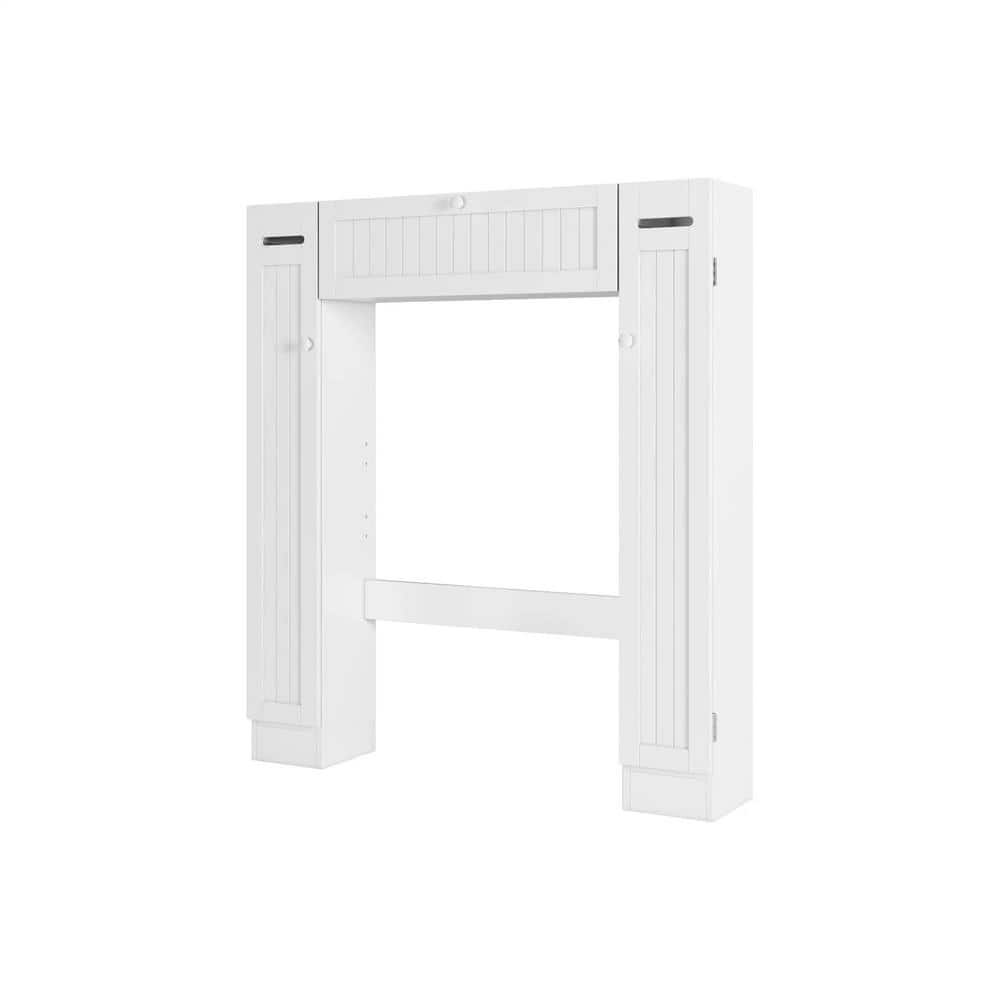 Adrinfly 34.40 in. W x 7.20 in. D x 38.50 in. H Bathroom Storage Wall Cabinet in White Over-The-Toilet Cabinet with 2 Side-Doors (1)