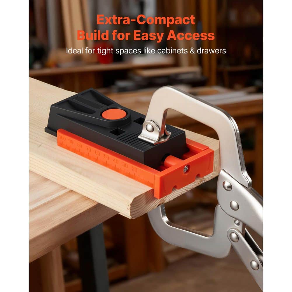 SKYSHALO Pocket Hole Jig Kit, Mini Pocket Hole System with Step Drill, Hex Wrench, Stop Ring etc., Nylon Frame, 1/2 to 1-1/2 in. (3)