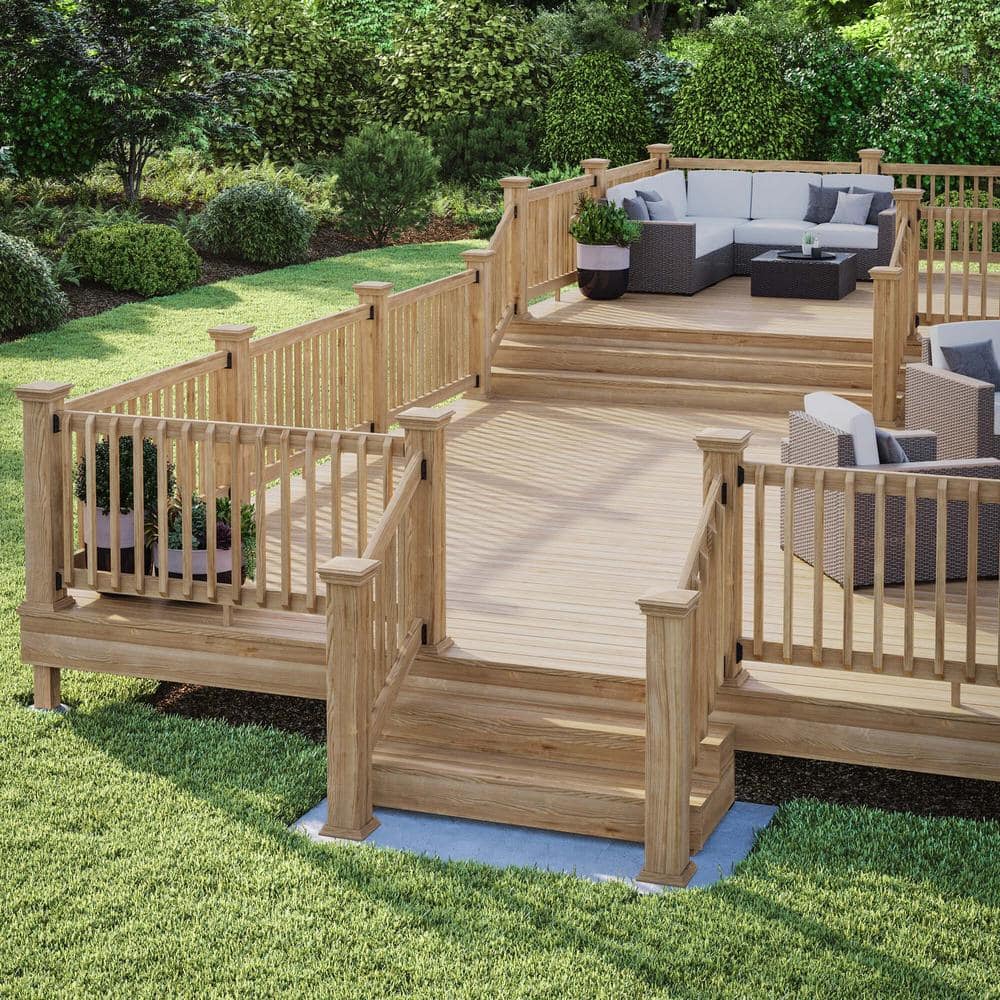 Deckorators 6 in. x 6 in. Newport High Pyramid Cedar Wood Post Cap (3)