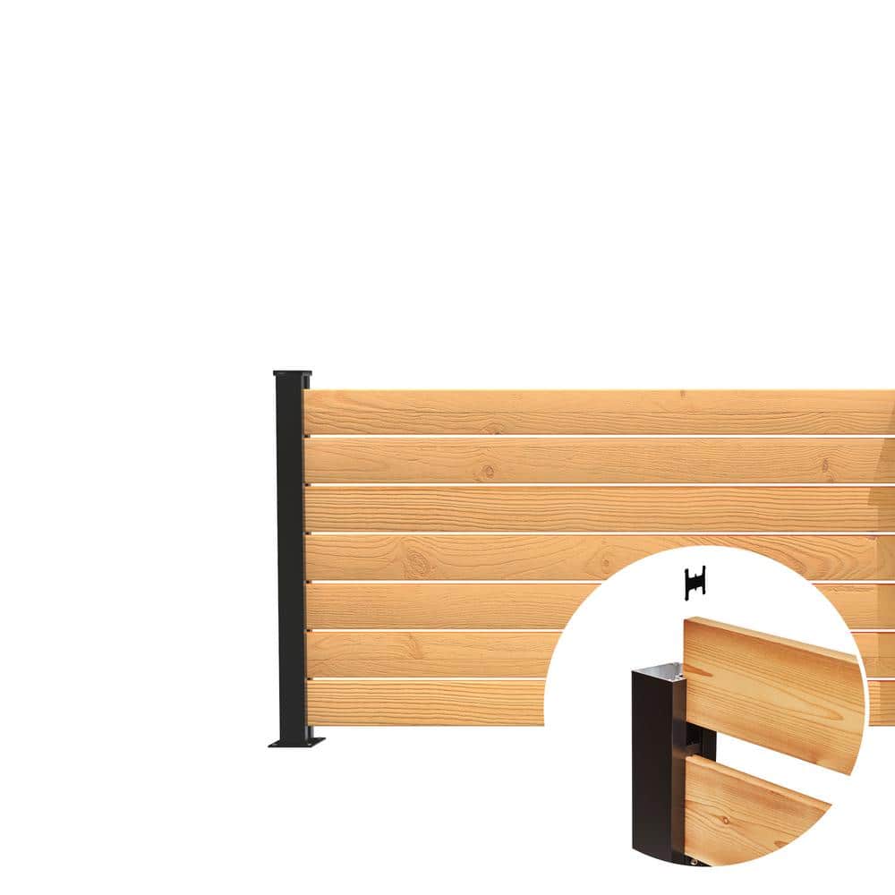 HOFT End Post Kit 44 in. x 3 in. x 3 in. Black Aluminum Railing End Post and Hardware - Kit A4 (2)