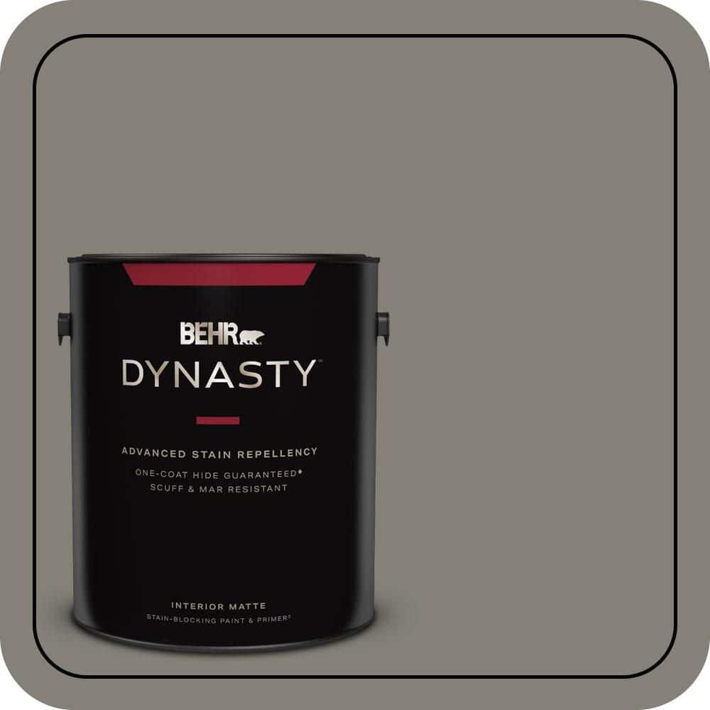 BEHR DYNASTY 1 gal. #N360-5A Wood Ash One-Coat Hide Matte Interior Stain-Blocking Paint & Primer