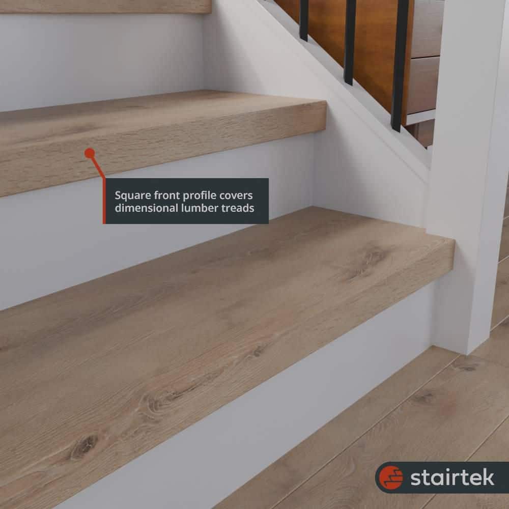 Stairtek Retread 48-in x 11.5-in x 0.375-in Virgil Island Oak Laminate No return Square edge Stair Tread (3)