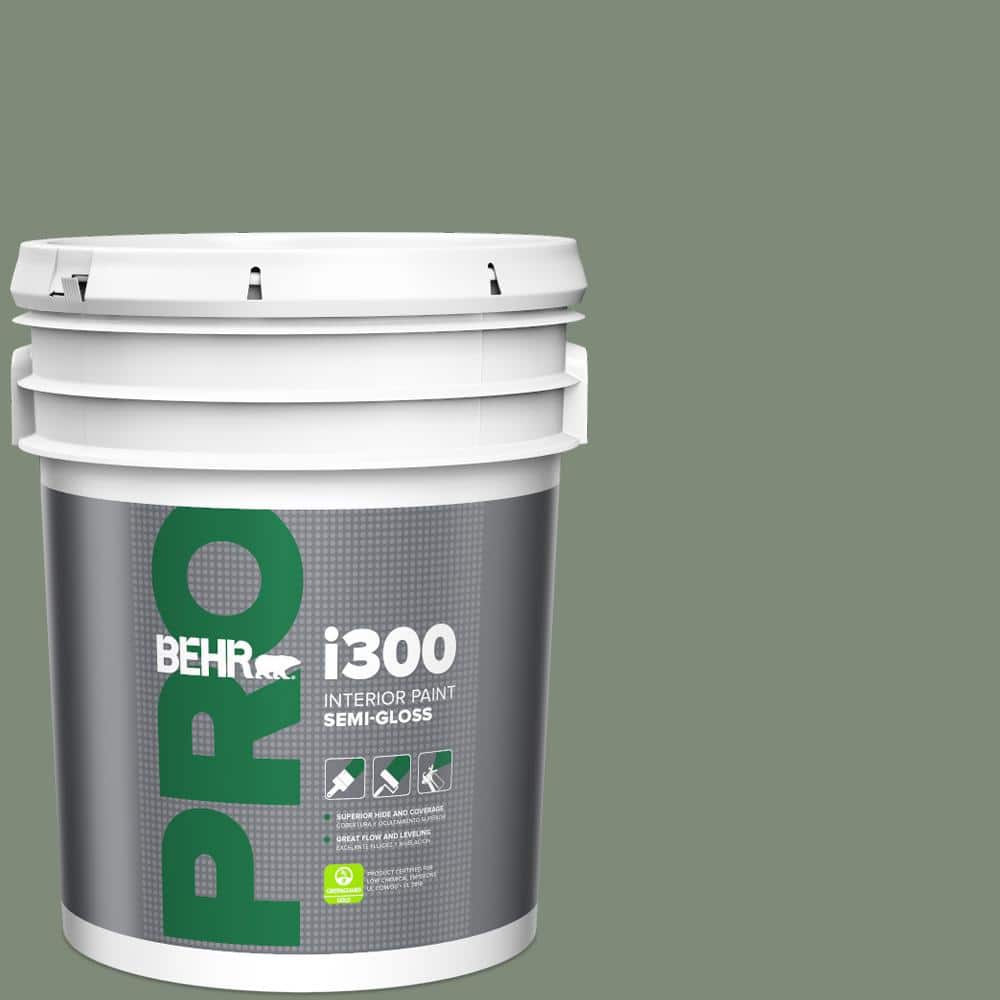 BEHR PRO 5 gal. #N400-5 Thai Basil Semi-Gloss Interior Paint