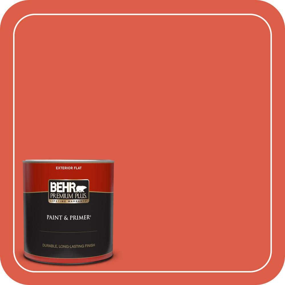 BEHR PREMIUM PLUS 1 qt. #P180-6 Pimento Flat Exterior Paint & Primer