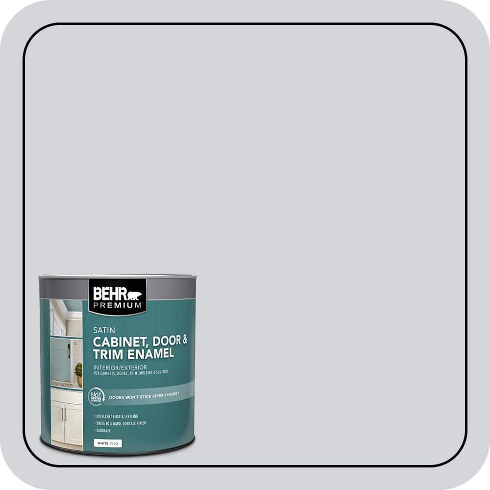 BEHR PREMIUM 1 qt. #750E-2 Twilight Gray Satin Enamel Interior/Exterior Cabinet, Door & Trim Paint (1)