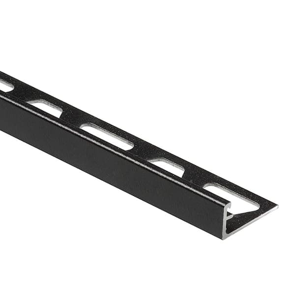 Schluter Schiene Matte Black Textured Aluminum 3/8 in. x 8 ft. 2-1/2 in. Metal Tile Edging Trim