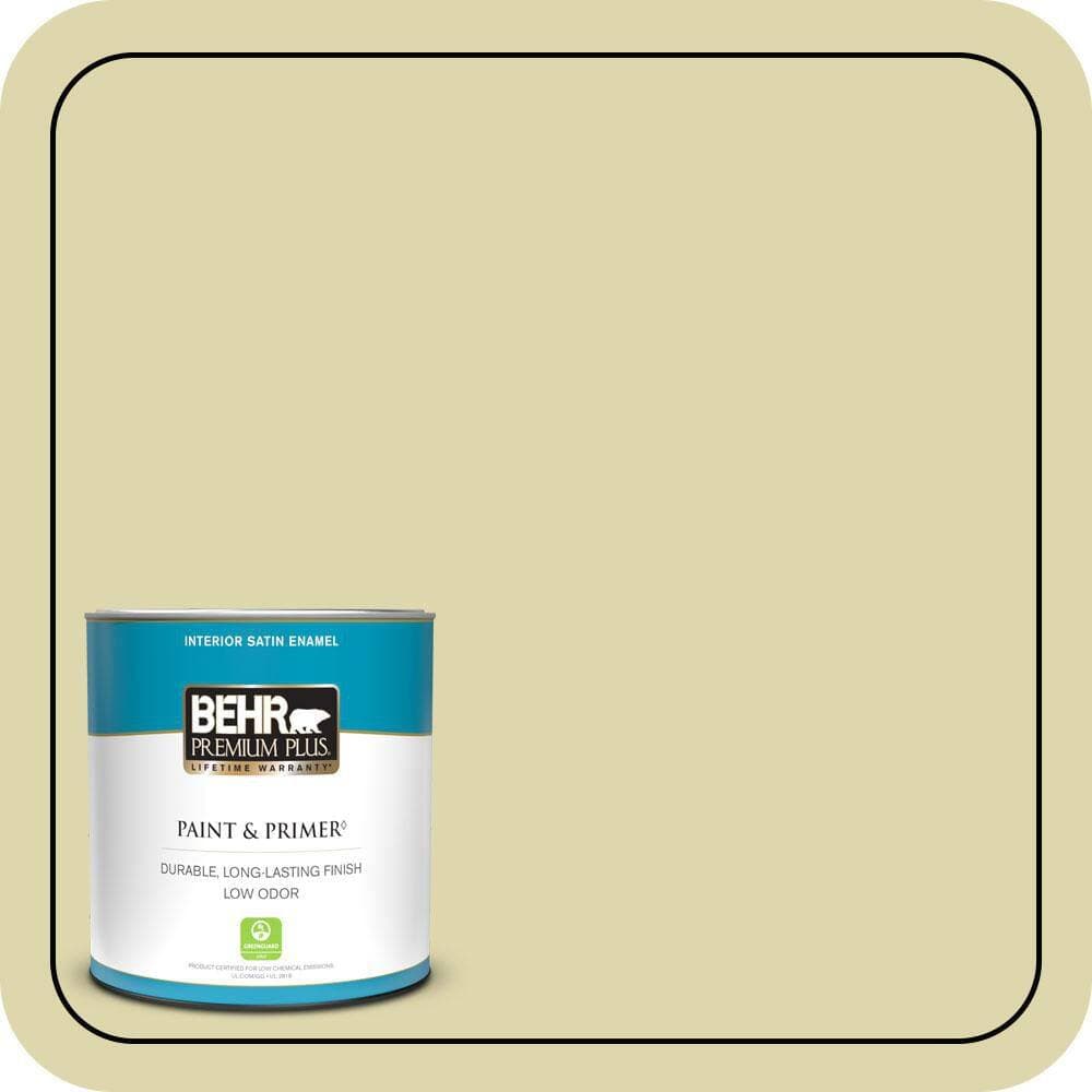 BEHR PREMIUM PLUS #MQ4-40 Primitive Green Enamel Low Odor & Primer (1)