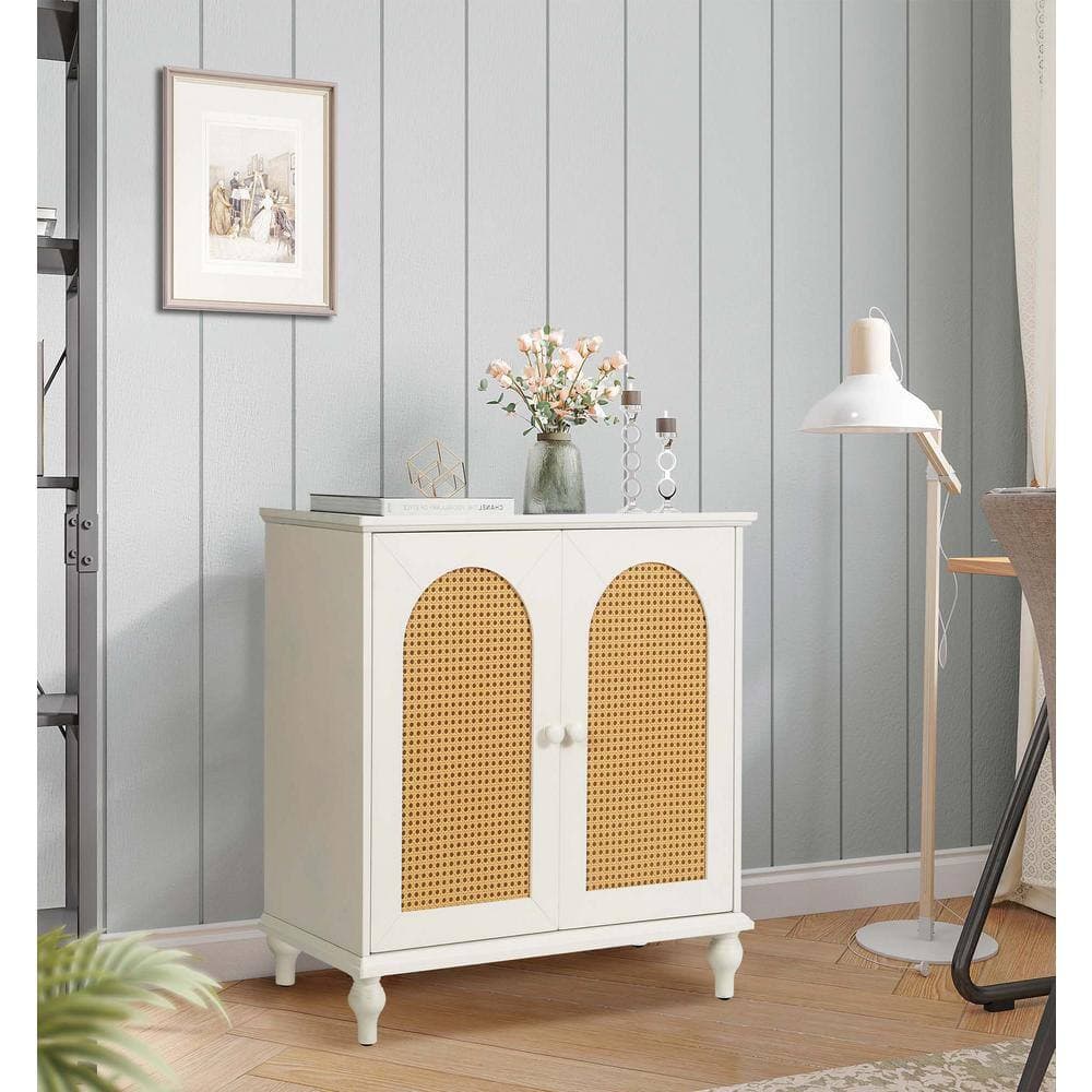 Unbranded 31.50 in. W 15.70 in. D 32.30 in. H Linen Cabinet for Bathroom with Doors and Shelves (2)
