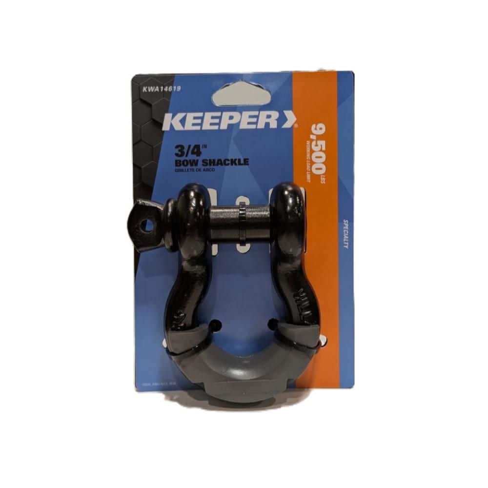 Keeper 3/4 in. Bow Shackle - Black, 9,500 lb. WLL