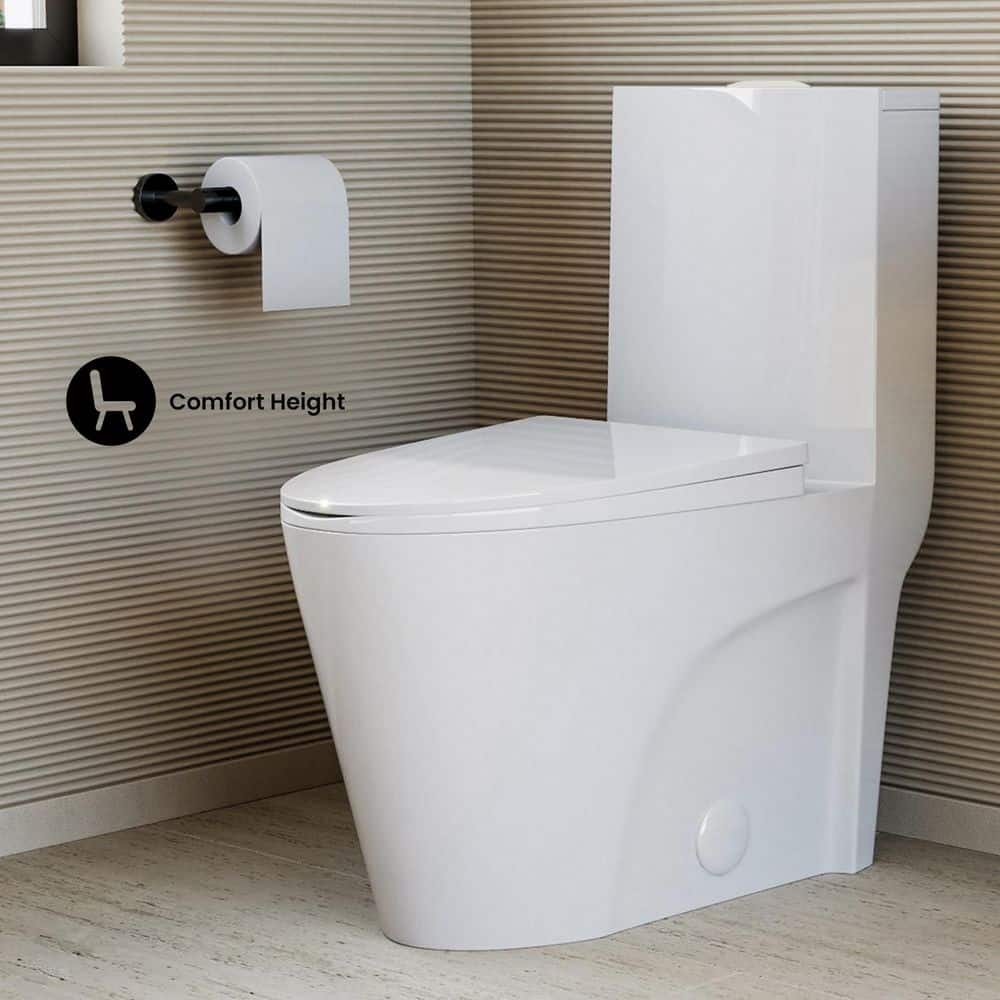 Swiss Madison St. Tropez One-Piece 1.1/1.6 GPF Dual Flush Toilet " Rough- White (4)