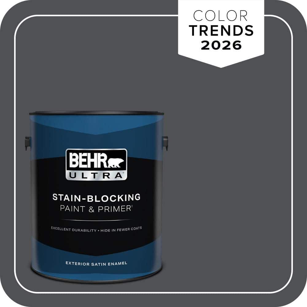 BEHR ULTRA 1 gal. #PPU18-01 Cracked Pepper Satin Enamel Exterior Paint & Primer