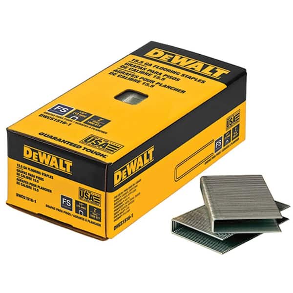DEWALT 2 in. Leg x 1/2 in. Crown 15-1/2-Gauge Coated Steel Hardwood Flooring Staple (7,728 per Box) (2)