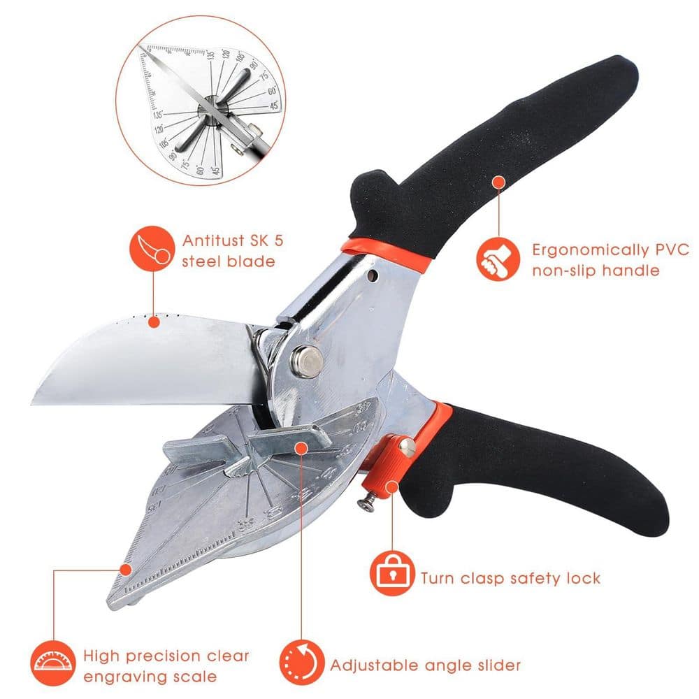 Laybus High Carbon Steel Sliver Miter Shears with Aluminum Handle, Perfect for Mitre Cutting, Quarter Round, Handheld Tool (3)
