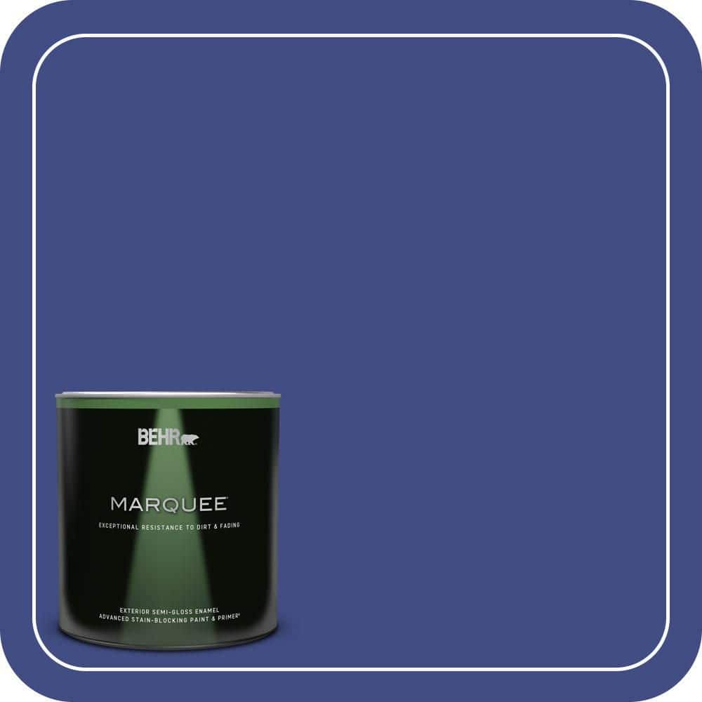 BEHR MARQUEE 1 qt. #MQ5-48 Boudoir Blue Semi-Gloss Enamel Exterior Paint & Primer